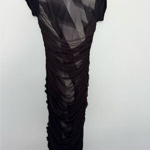 Elegant Black Ruched Dress
